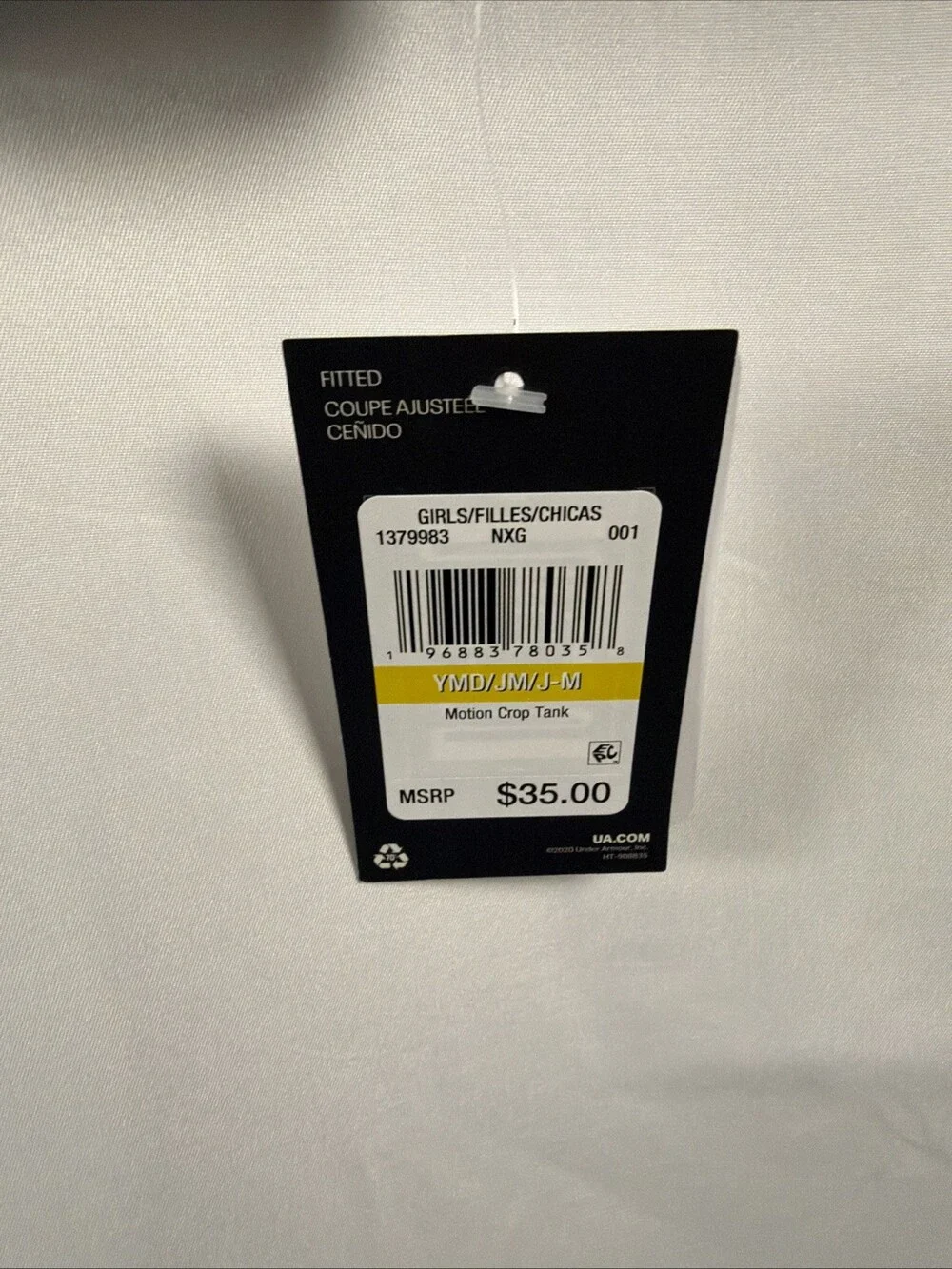 Under Armour Girls Medium Tank Top-Sports Bra Youth Black NWT